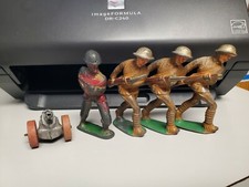 Vintage Lead Toy Soldiers And Cannon