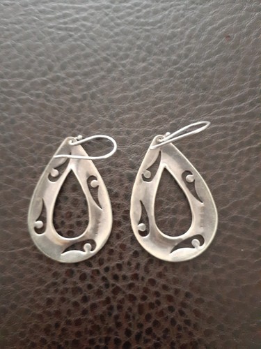 Silpada Sterling Silver Teardrop Shape Earrings Signed 925 India - Picture 13 of 15