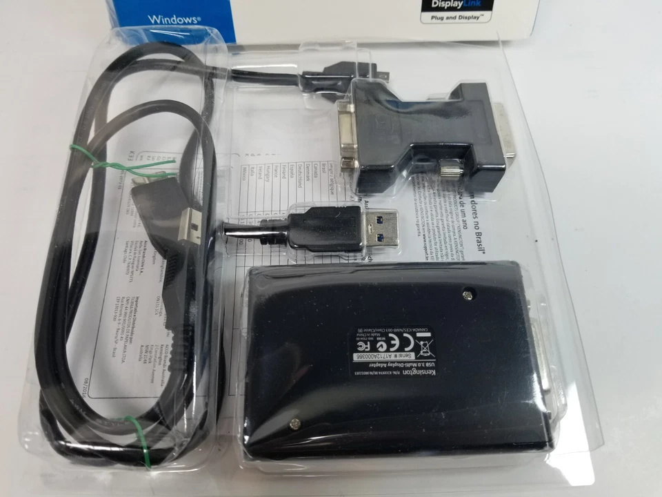 Kensington USB3.0 Multi-Display Adapter with DisplayLink K33974AM Black - Image 2 of 3