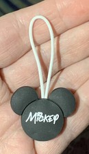 Black Mickey Mouse PVC Shoe, Purse, Zipper  Keychain Tag Charm Attachment 