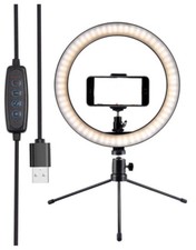 10" Makeup Fill Light LED Ring w/Tripod Stand Phone Holder Remote Kit For Stream