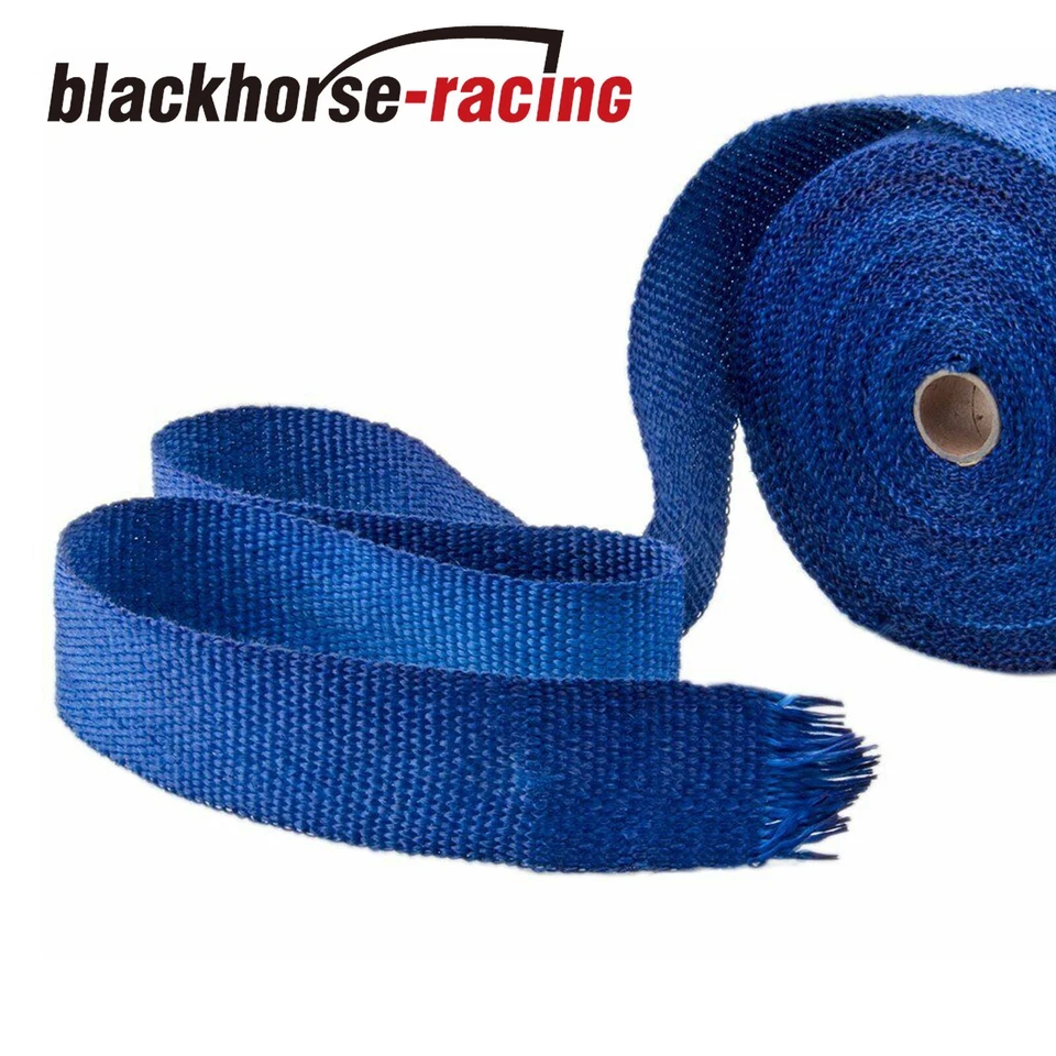 Fita térmica azul 2" x 50 pés (15 m) cabeçalho de exaustão fibra de vidro com 10 gravatas de aço - Imagem 4 de 4