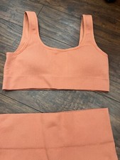 2pc Ribbed , Padded Bra . Workout Outfit
