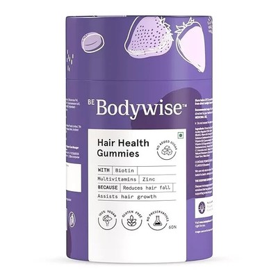 Be Bodywise Biotin Hair Gummies for Stronger, Shinier Hair & Nails 60 Gummies