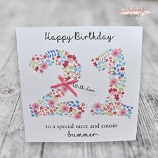 Personalised Female Birthday Card 18th 21st 30th 40th 50th 60th Niece Daughter