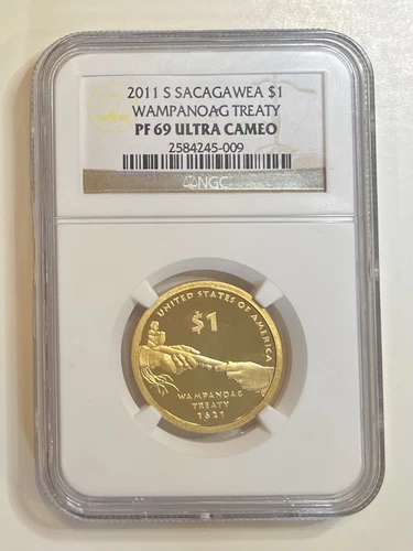 2011 S Sacagawea $1 Wampanoag Treaty NGC PF 69 Ultra Cameo 