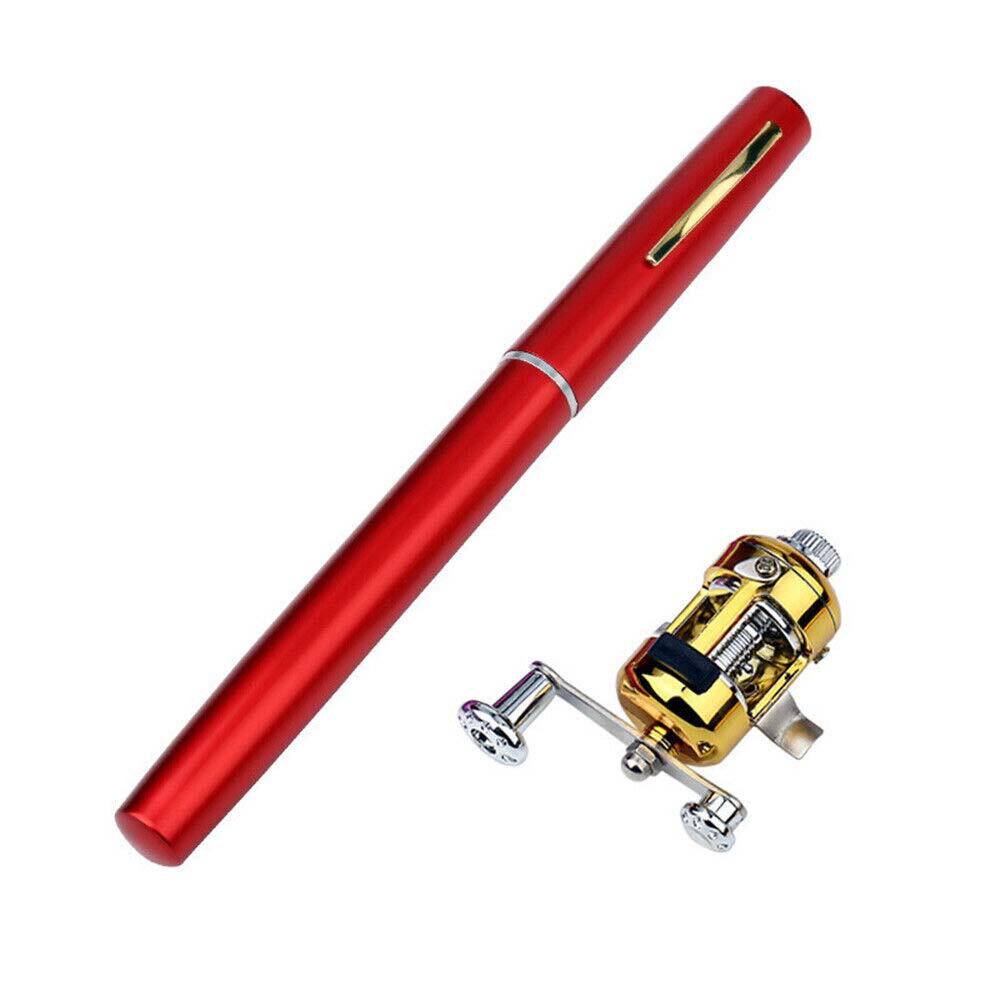 EMMRAGNO Portable Pocket Telescopic 38inch Mini Pen Fishing Rod and Reel  Combos, Small Pen Fishing Pole with Reel Line Bait Hook, for River, Lake,  Ice Fishing and So On, Rod & Reel