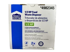 PROJECT SOURCE 4982345 UNIVERSAL 1/2 HP FOOD WASTE DISPOSER DISPOSAL b