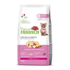 Natural Trainer Gatto Kitten con Pollo 0,3 / 1,5 kg Crocchette Gattini Cuccioli