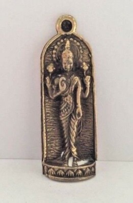 Figur Figur Messing Amulett Buddha DEVI GÖTTIN Anhänger Thailand b39