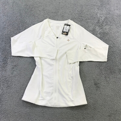Tommie Copper Shirt Womens Medium Shoulder Support Shirt White Gym Full Zip Casu