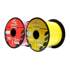 14 GA 100 FT Roll Red Ylw Stranded Spool of CCA Primary Power Ground Wire Cable