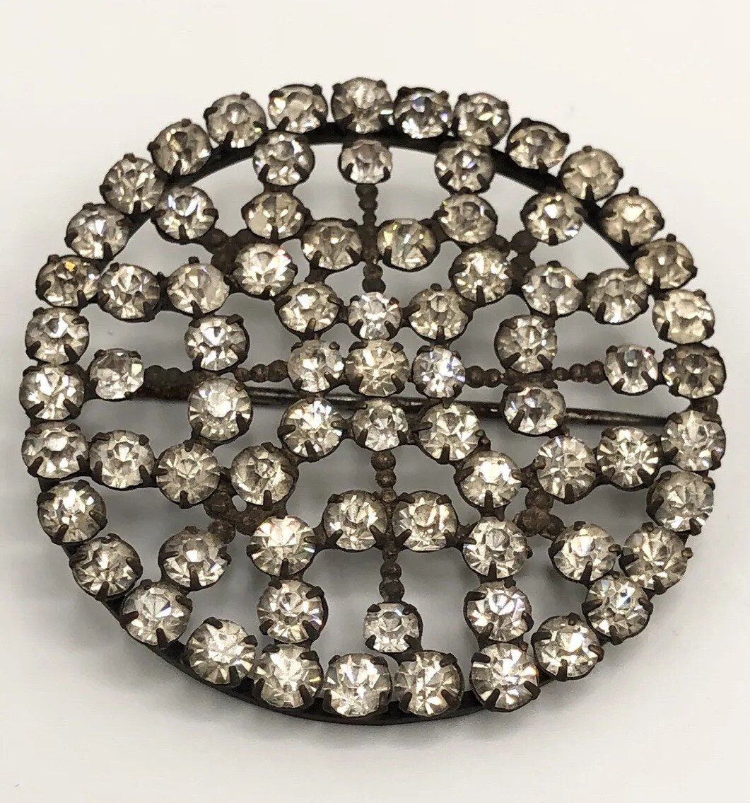 Antique Estate Early Paste Rhinestone Vintage Brooch … - Gem
