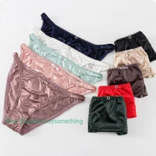 1/5 Pack Lot Womens Sexy Satin Panties Briefs Low Waist String Bikinis Lingeries