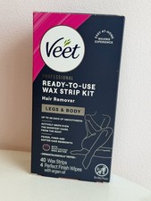 Veet Ready-to-Use Paper Wax Strip Kit for Legs  Body, 40 Strips