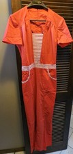 Vintage Red Striped Womans Jumpsuit Lane Bryant Tall Shop Size 16 1970s Retro