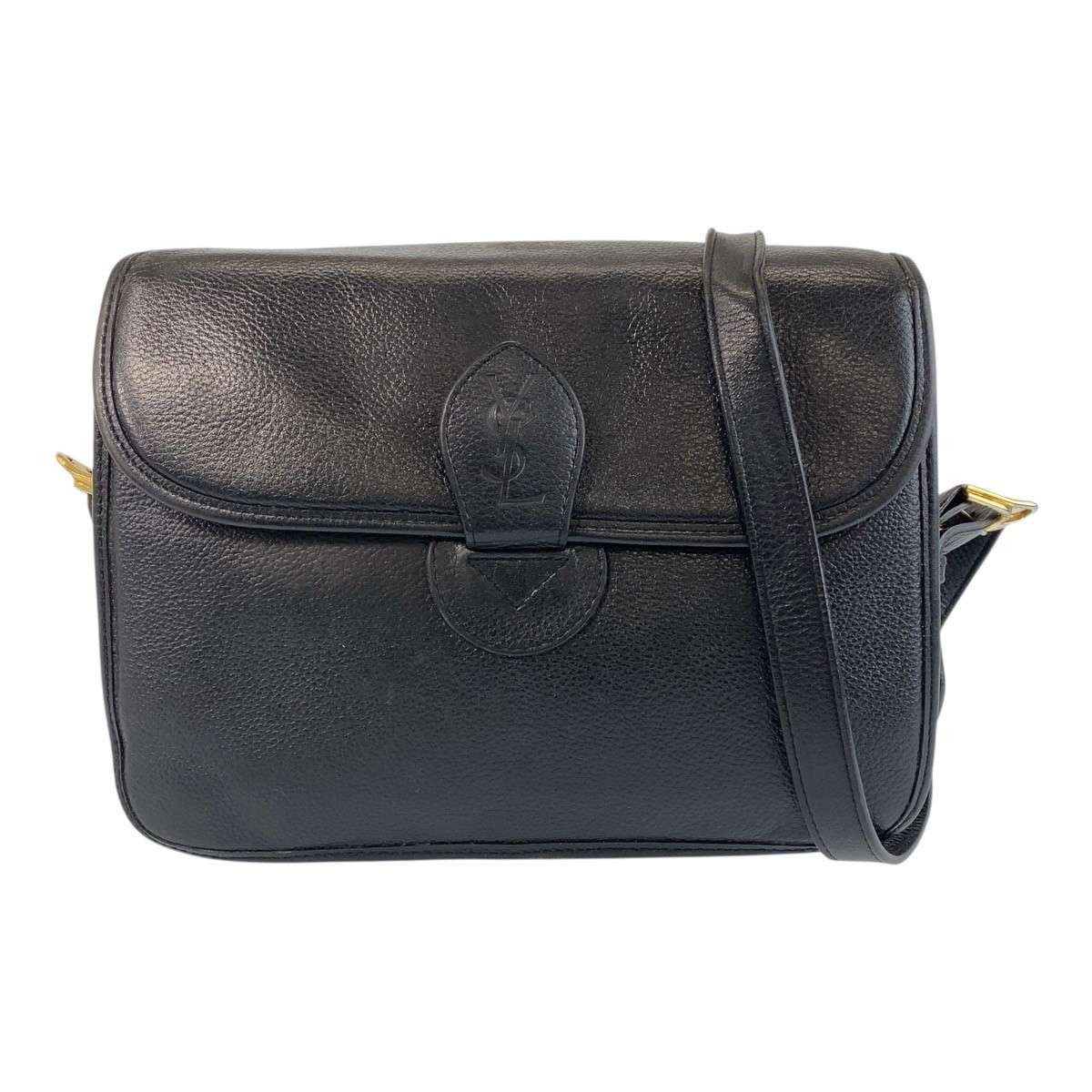 Borsa a tracolla YVES SAINT LAURENT YSL pochette nera oro ferramenta pelle