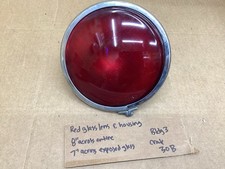 Vintage Light Housing Red Glass Lens Corning 7-34 Old Stop Truck Bus Turn Lamp