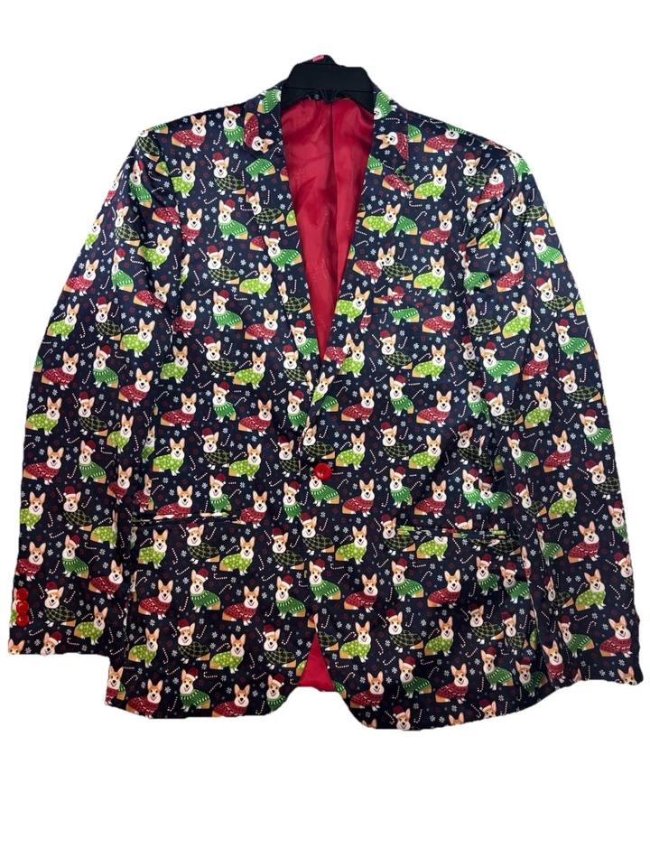 Suslo Couture Рождество корги собаки Sportcoat куртка - XXL 46 Slim Fit - Изображение 2 из 4