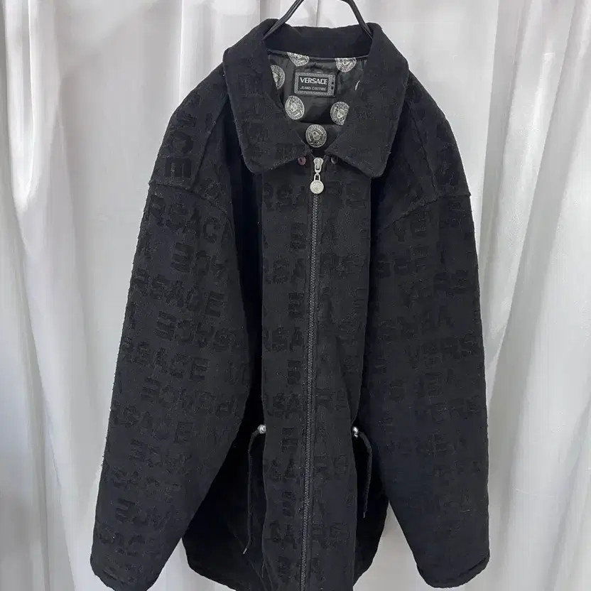 Versace Black Logo Pattern Jacket - Luxury Design… - image 2