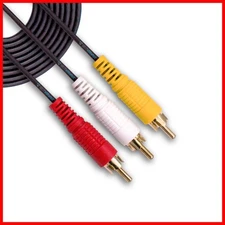 NEW! AV Male to Male 3 RCA Audio Video Composite Cable Black (3 feet)