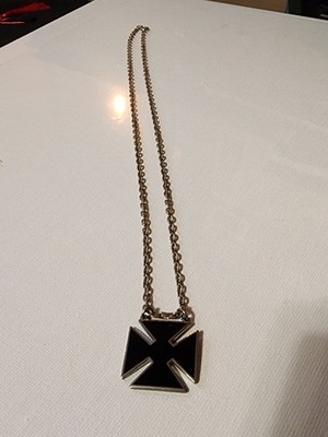 Silver & Black Knights Of Columbus Cross Name Engraved On Back
