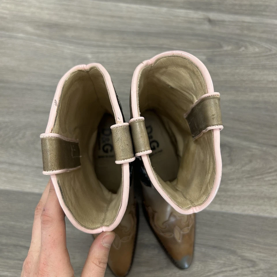 Botas vaqueras vintage Dolce & Gabbana D&G para mujer 39 hechas en Italia brillantes Foto 4 de 4