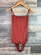 Lioness Open-Back Vest Top Size Large Red Striped Horizon Tie Urban Outfitters