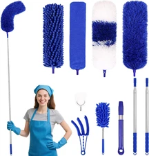10 PCS Dusters for Cleaning, Microfiber Duster with Extension Pole Up to 100'...