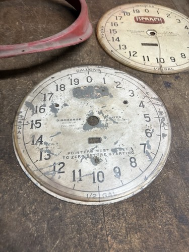Antico vecchio raro orologio pompa gas Bennett quadrante misuratore lunetta telaio parti USA - Foto 3 di 16