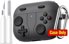 Game Case for AirPods Pro 3 Case 2025, Shockproof Silicone Cover Black
