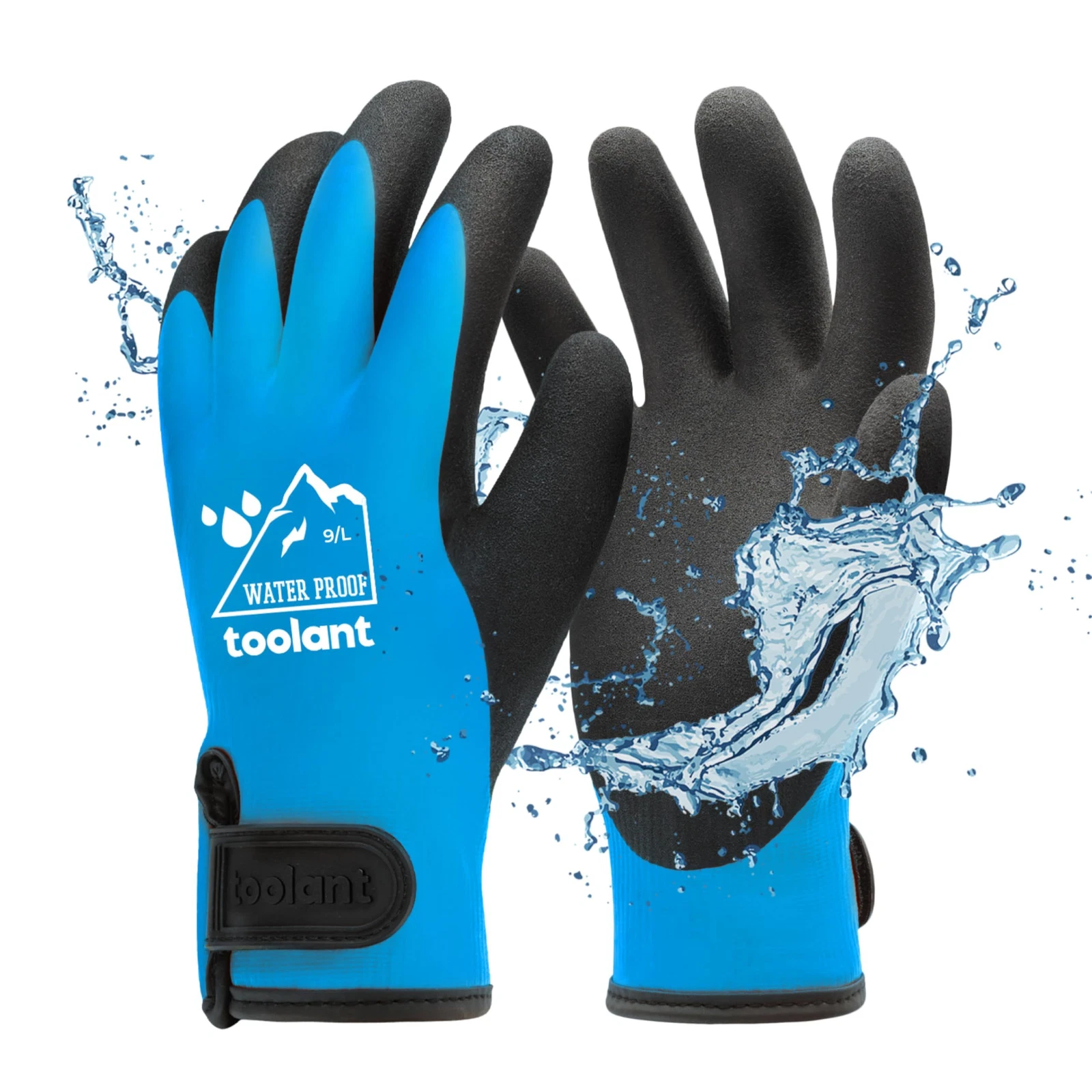 100% Waterproof Gloves for Men and Women, Winter Work Large (Pack of 1), Blue