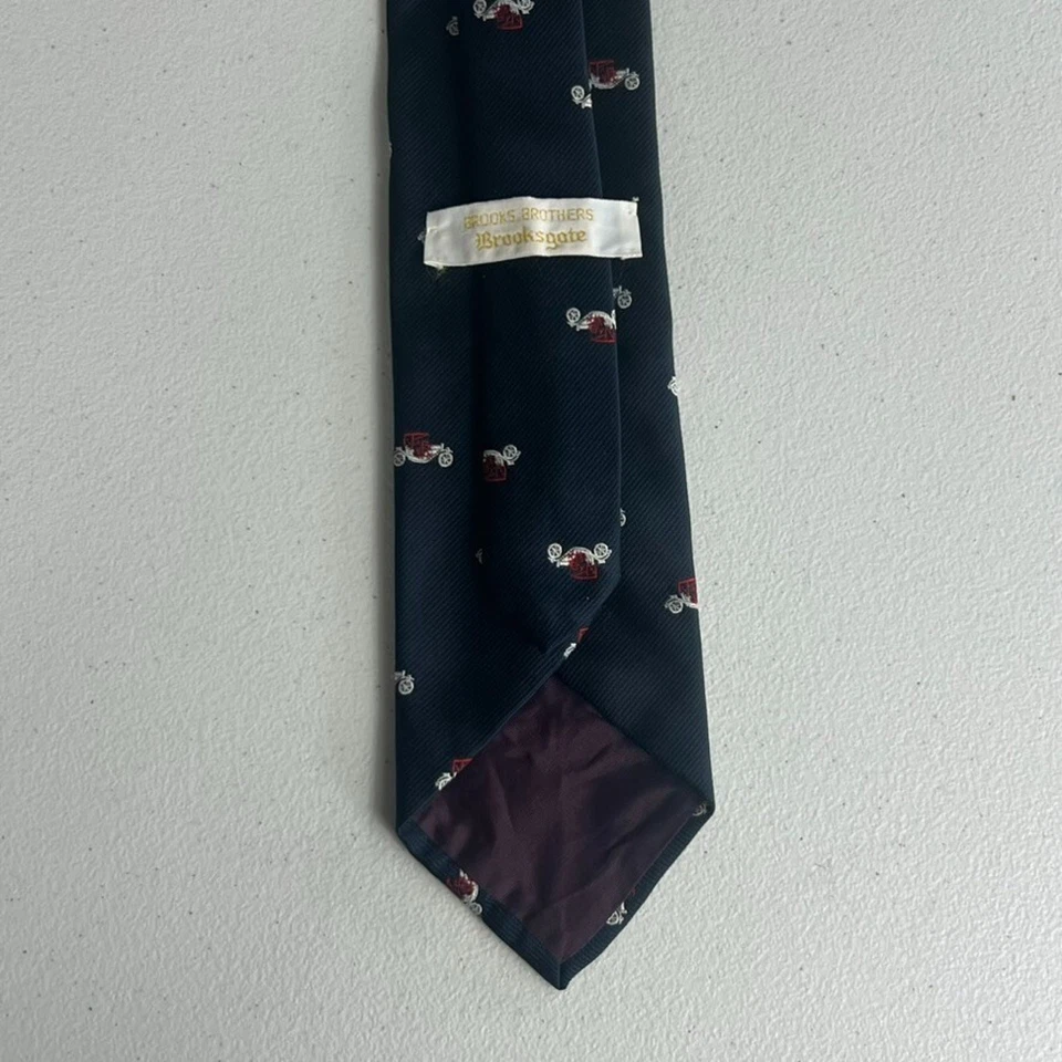 Brooks Brothers Brooksgate Hombre Azul Oscuro Coche Vintage Novedad Foto 3 de 4