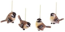 RAZ Imports Wintry Resin Chickadee Bird Ornaments - Set of 4