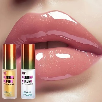 2Pcs Lip Plumper Extreme Lip Gloss Maximizer Plump Volume Moisturizing