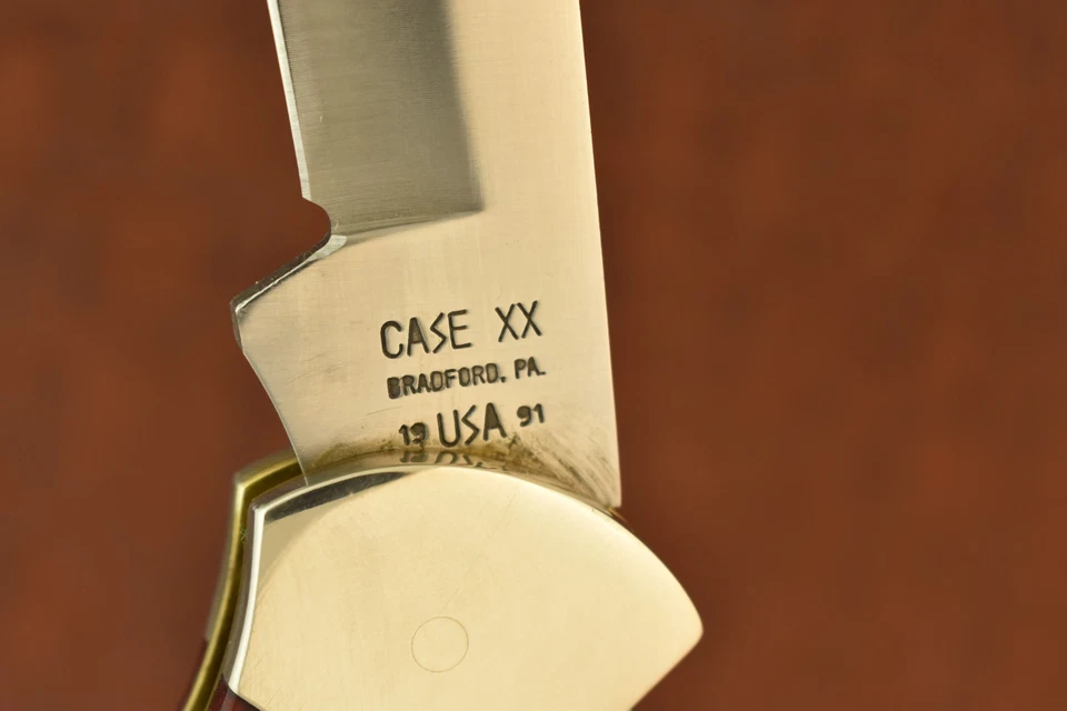 CUCHILLO JUMBO LOCKBACK JIG MADERA ROJA ESTUCHE XX 1991 7104L FG SS BONITO 27642 RARO Foto 3 de 4