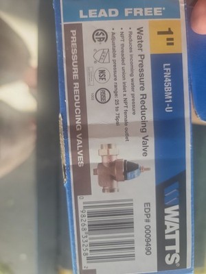 Watts In-Line Water Pressure Reducing Valve (Female, Brass, Lead Free)