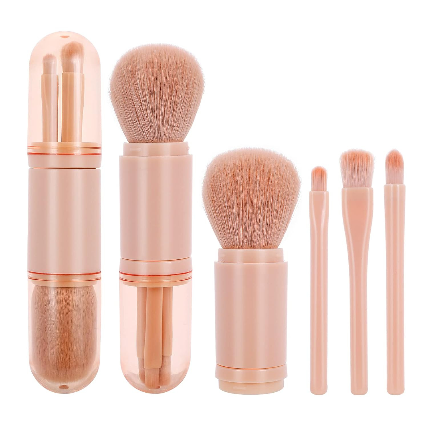 Retractable Makeup Brush, 4 in 1 Portable Travel Lip Brush, 