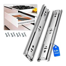 Drawer Slides Ball Bearing 3 Folds Full Extension Side Mount Cabinet Runners ...