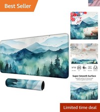 Durable Watercolor Forest Gaming Mouse Pad - 24" x 14" for Card Games