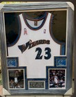 BULLS WIZARDS MICHAEL JORDAN SIGNED FRAMED JERSEY WITH TRIBUTE PATCH UDA COA — photo 5