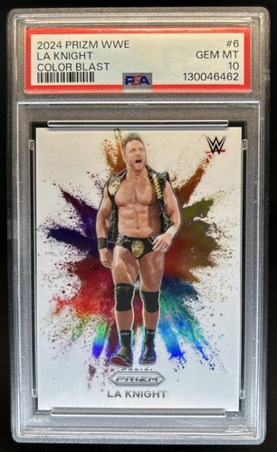 2024 Panini Prizm WWE LA Knight Color Blast SSP #6 PSA 10 GEM MINT