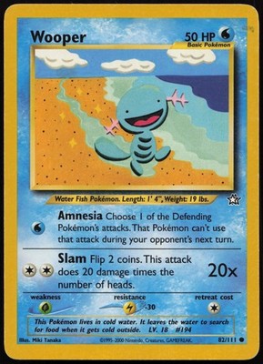 Pokemon TCG WOOPER 82/111 NEO GENESIS COMMON ENG EX 2000