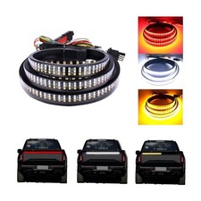 47" Truck Tailgate Light Bar, Triple Row LED Light Strip with Red Brake White