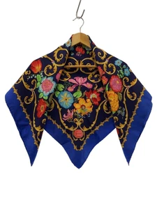 Echarpe femme GUCCI soie bleue à fleurs