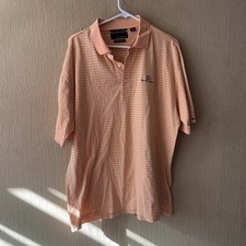Greg Norman Polo Shirt Mens large Short Sleeve Barton Creek Golf course orange
