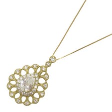 JEWELRY Diamond Necklace Pendant 18KYG Yellow Gold Used women