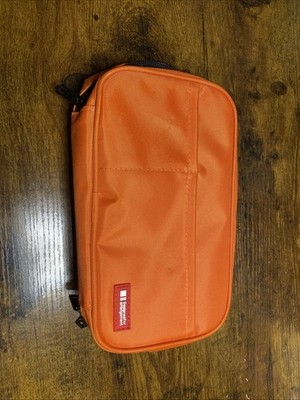 LIHIT LAB Japan Pen Pencil Case A7555-4 Double Size Book type Orange