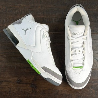 Jordan Air Big Fund Mens 13 White/Grey/Green Mid Basketball Shoes Y2K Leather