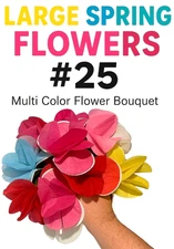 Large 25 SPRING FLOWERS BOUQUET Paper Magic Trick Appearing Pop Open Production